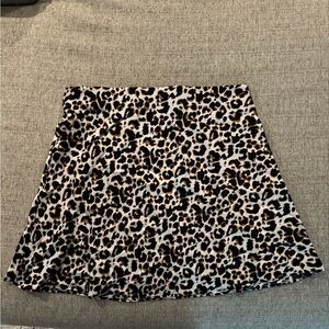 NWT! Quince 100% Washable Silk Leopard Print A-Line Skirt